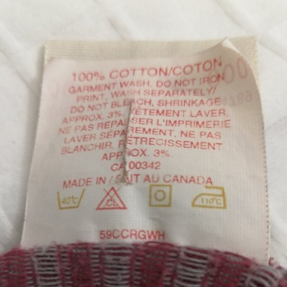 Levi's banded collar casual long sleeve shirt. Red and grey pinstriped. M - Picture 5 of 5